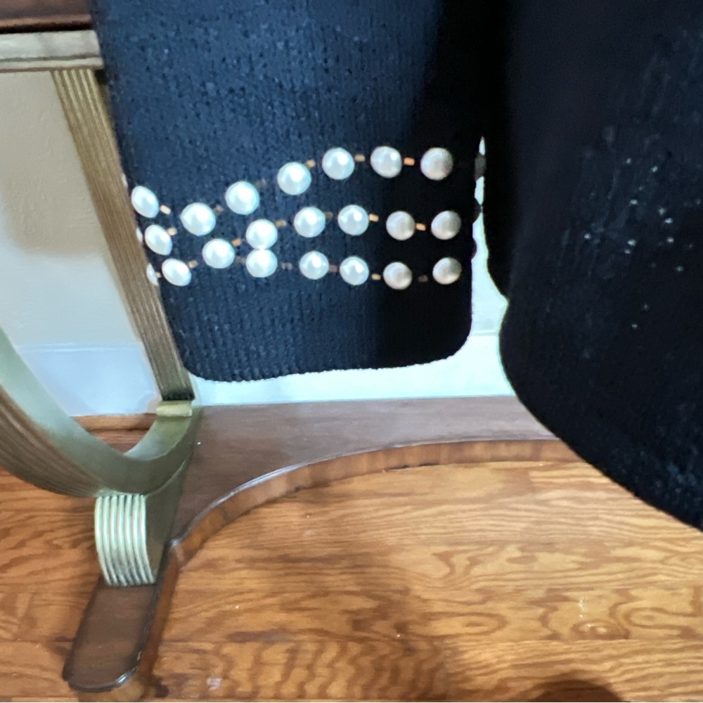 ❤️St John Dark Navy Santana Knit Jacket with Pearls and Sequins.  Size 10.. - Picture 14 of 16